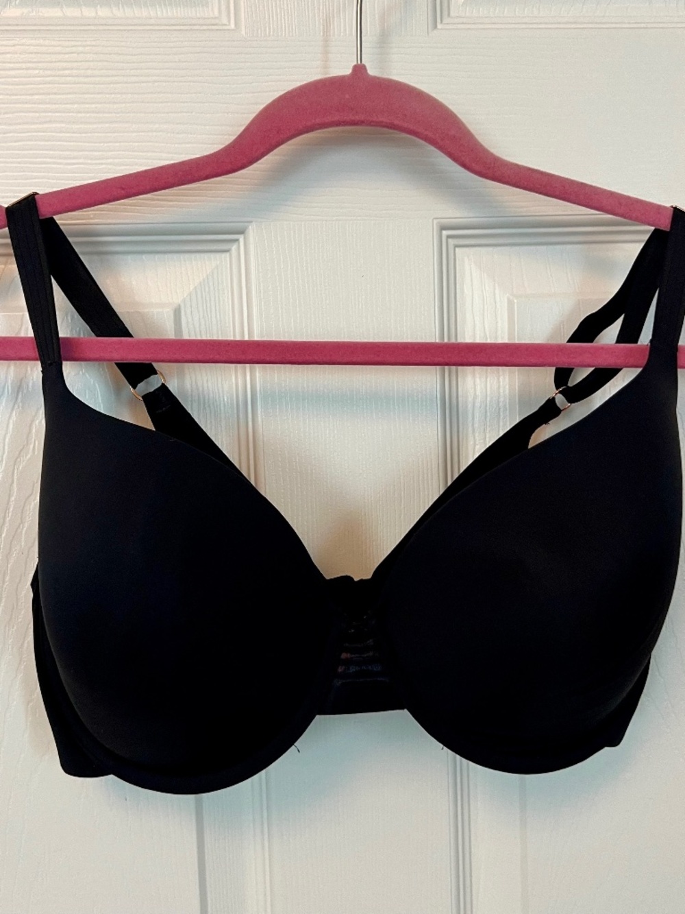 Le Mystere Black Back Smoother T-Shirt Bra Minimalist Chic Professional 36 DDD/F